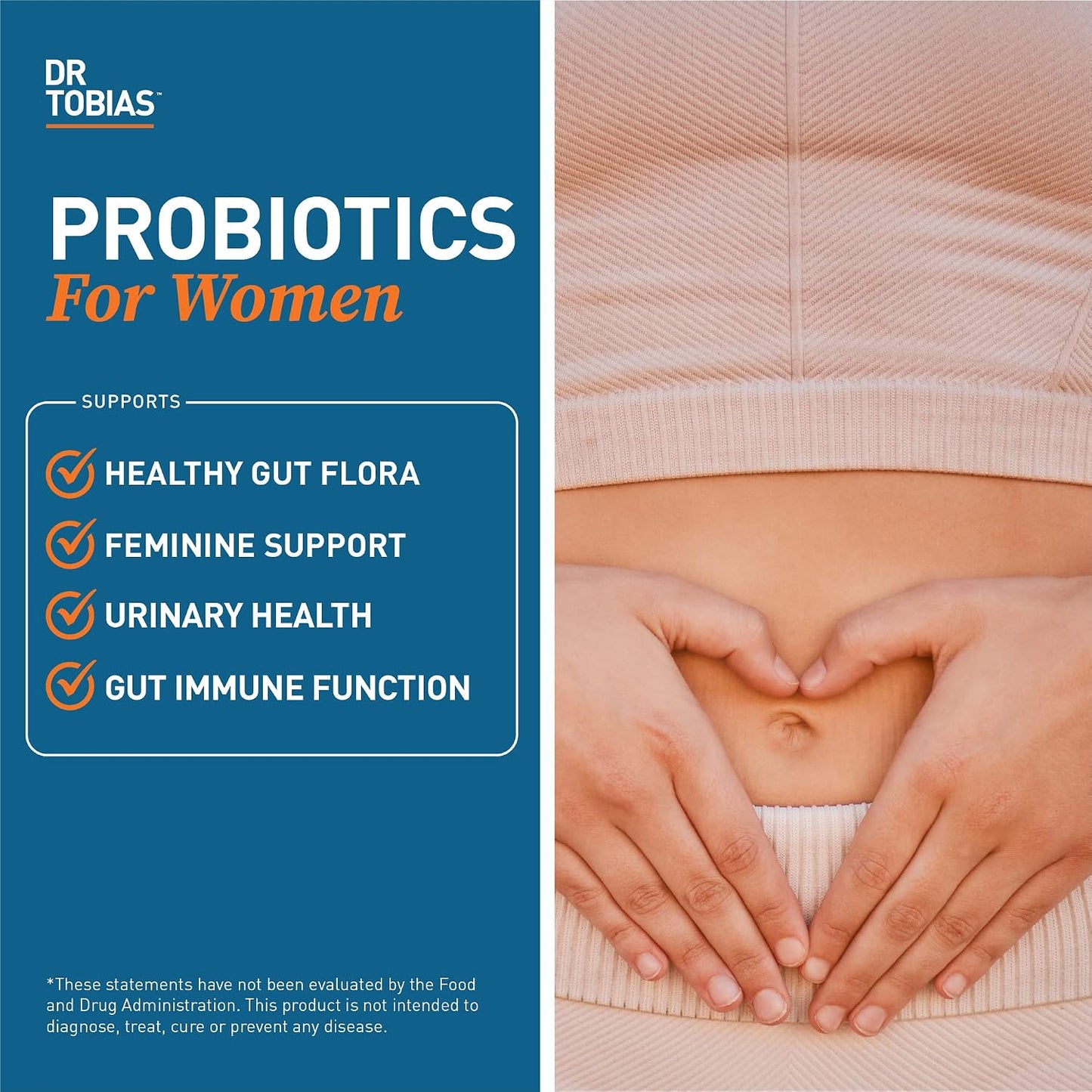 Dr. Tobias Probiotics for Women with Prebiotics & Cranberry Extract for Urinary Tract Health for Women | Supports Digestive & Immune Health - 5 Billion CFUs (60 Capsules, 30 Servings)