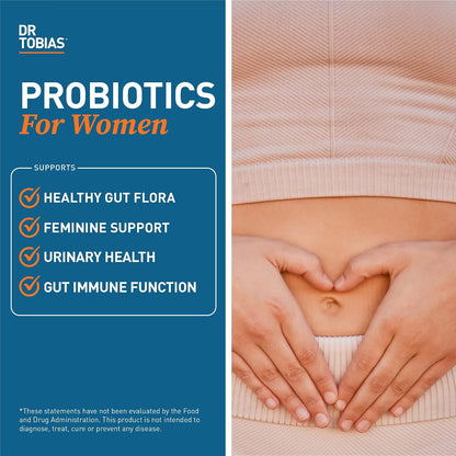 Dr. Tobias Probiotics for Women with Prebiotics & Cranberry Extract for Urinary Tract Health for Women | Supports Digestive & Immune Health - 5 Billion CFUs (60 Capsules, 30 Servings)