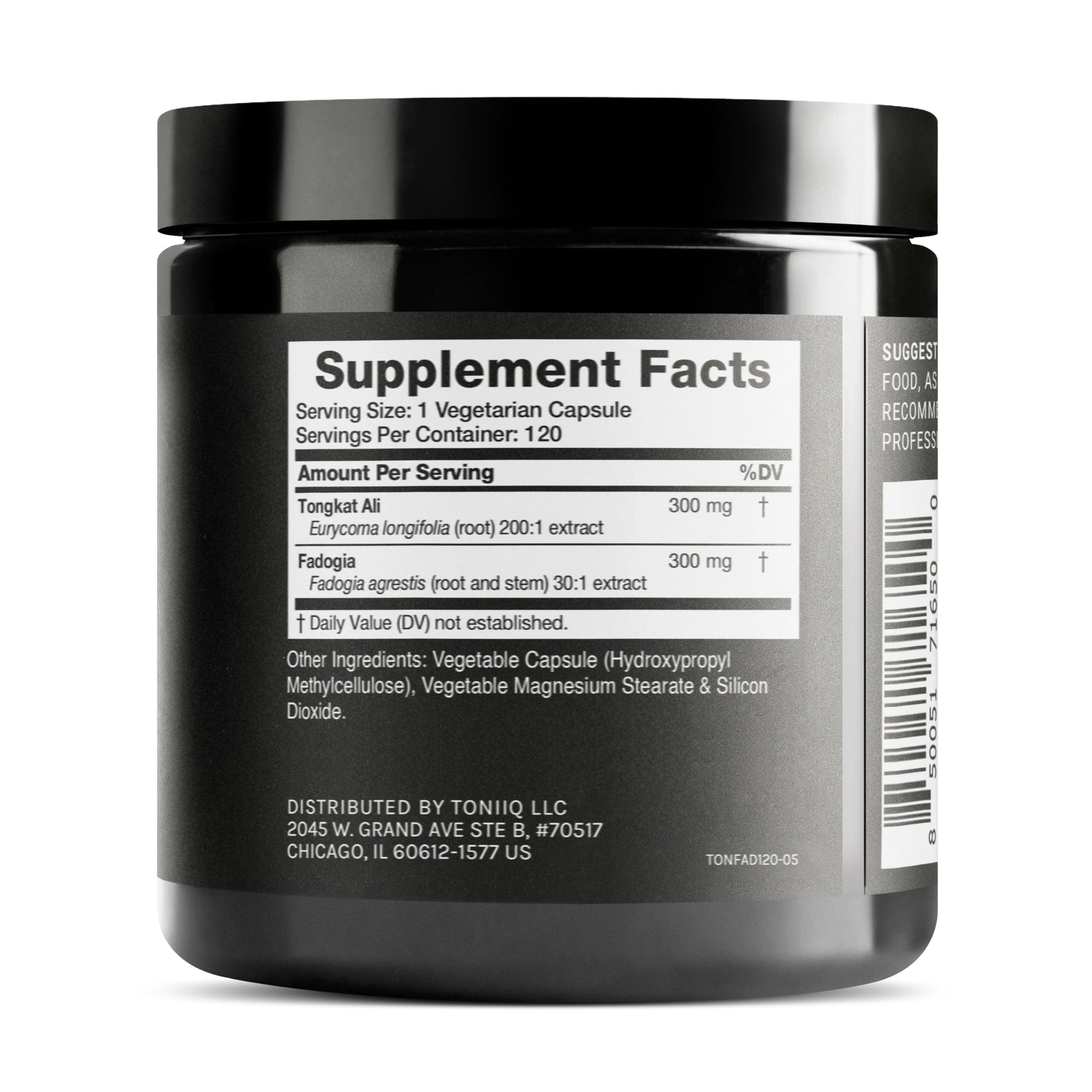 Tongkat Ali Fadogia Agrestis - Ultra High Potency 200:1 Tongkat Ali & 30:1 Fadogia Agrestis - 2% Eurycomanone -Third-Party Lab Tested - 120 Capsules Toniiq buy supplements Au