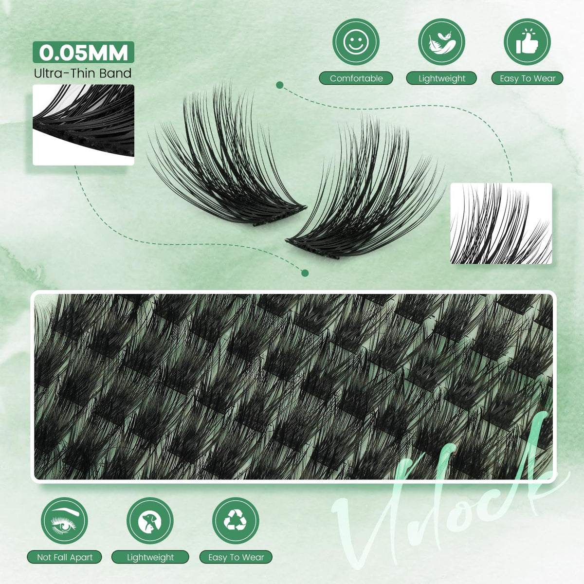 Enchantress Lash Clusters DIY Lash Extensions Individual Lashes Waterproof Long-Lasting Fluff & Weightless Look with Ultra-Thin Band Glue Remover Tweezer for Beginners(Enchantress Lashes, 10-18mm) VLVLOCK
