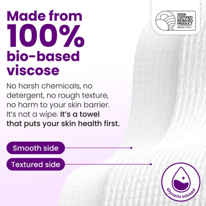 Reduces Fine Lines and Wrinkles in 6 weeks or Less, CLEAN SKIN CLUB Healthy Aging Clean Towels® XL, Disposable Face Towels, XL - 1 Pack (50 count) CLEAN SKIN CLUB