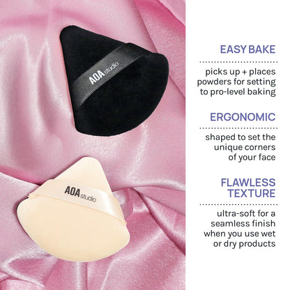AOA Studio Velvet Puffs Makeup Puff Set of 6 Loose Powder Body Powder, Velour Makeup Blender Sponge Foundation Blending Sponges Set Beauty Makeup Tools(Black/Peach) AOA STUDIO