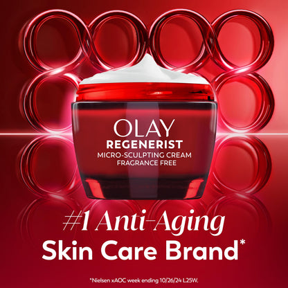 Olay Face Moisturizer, Regenerist Micro-Sculpting Cream for Women, Fragrance-Free - Anti-Aging, Anti-Wrinkle, Firming Skin Care - Triple Collagen Cream, Peptide, Hyaluronic Acid, Niacinamide, 2.6oz Olay