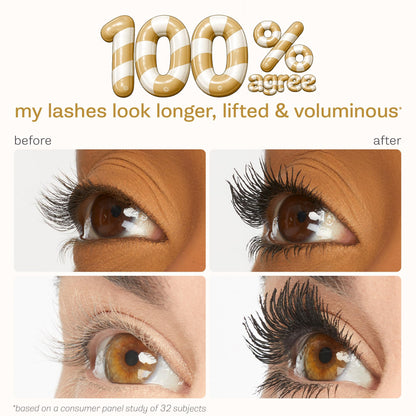 tarte tartelette XL tubing mascara – Lash Extensions in a Tube with Peptide, Extra-Bold Buildable Length & Volume, Smudge-Proof Longwear, Easy-to-Remove, Vegan & Cruelty-Free, full size, black tarte
