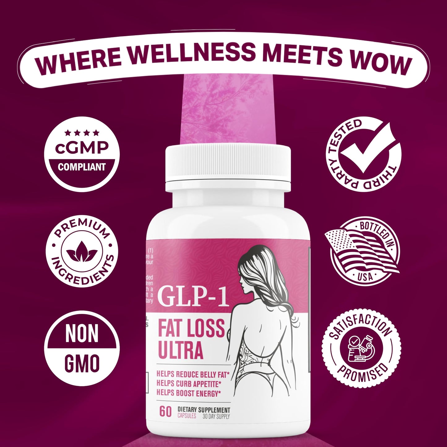 Fat Loss Ultra  Appetite Suppressant &  for Women | Supports Healthy Pathways Associated with  Activity | 3rd Party Tested Supplement - 60 Capsules for Adults Nutrimend IQ