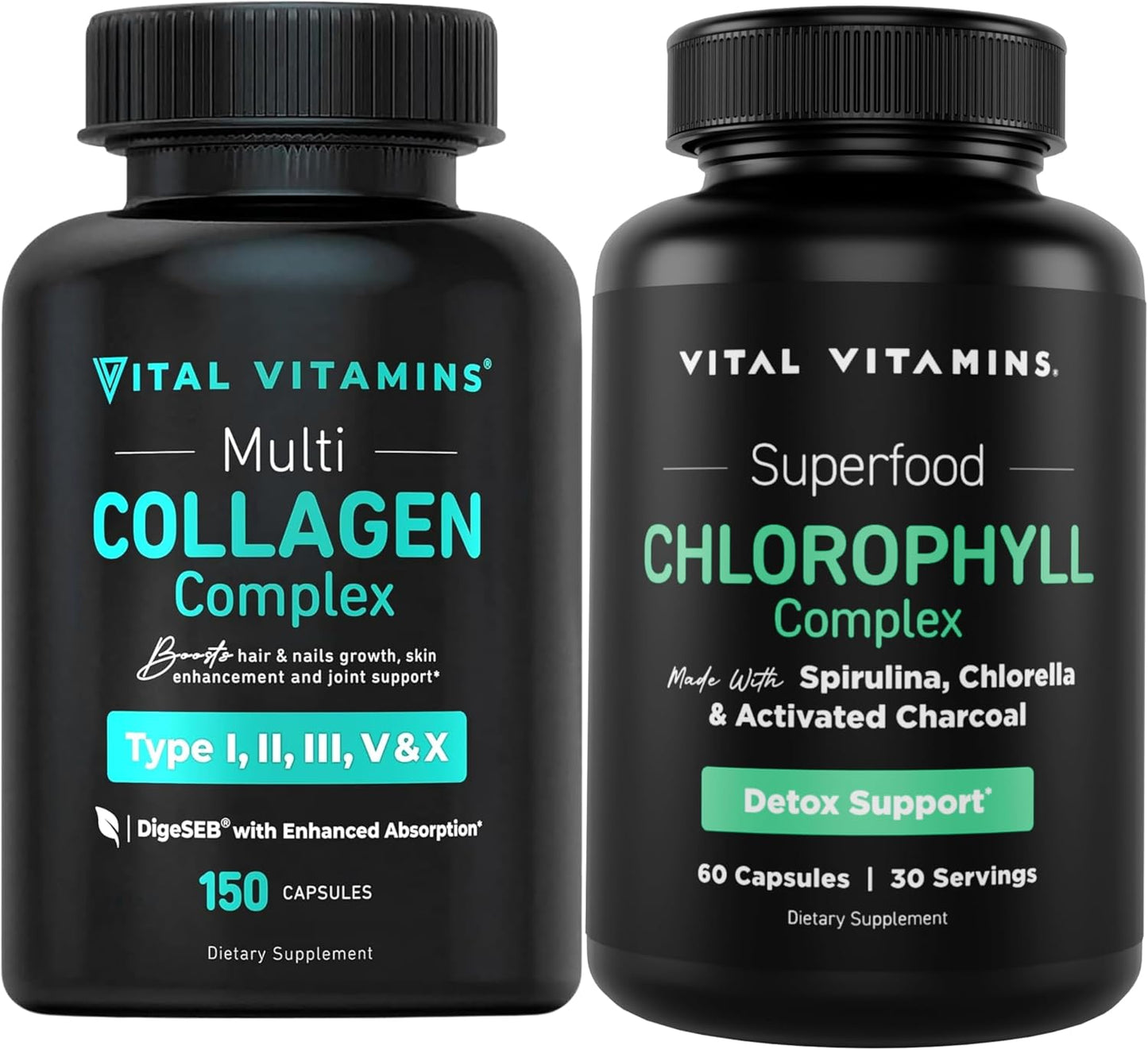 Vital Vitamins Multi Collagen Capsules + Chlorophyll Complex Capsules Gsupps Australia