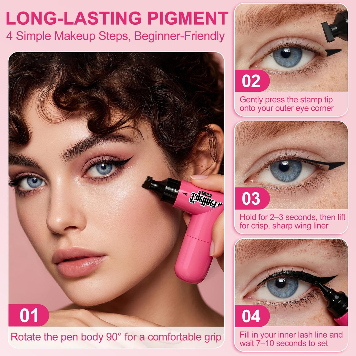 Winged Eyeliner Stamp Pen, Dual-Ended Rotating Eyeliner Stamp Wingliner Jutqut