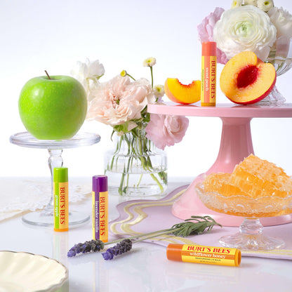 Burt's Bees Gifts Ideas - Garden Party Lip Balm Set, Lavender Vanilla, Sweet Peach, Green Apple, Wildflower Honey, With Responsibly Sourced Beeswax, Natural Origin Lip Treatment, 0.15 oz., Four Tubes Burt's Bees