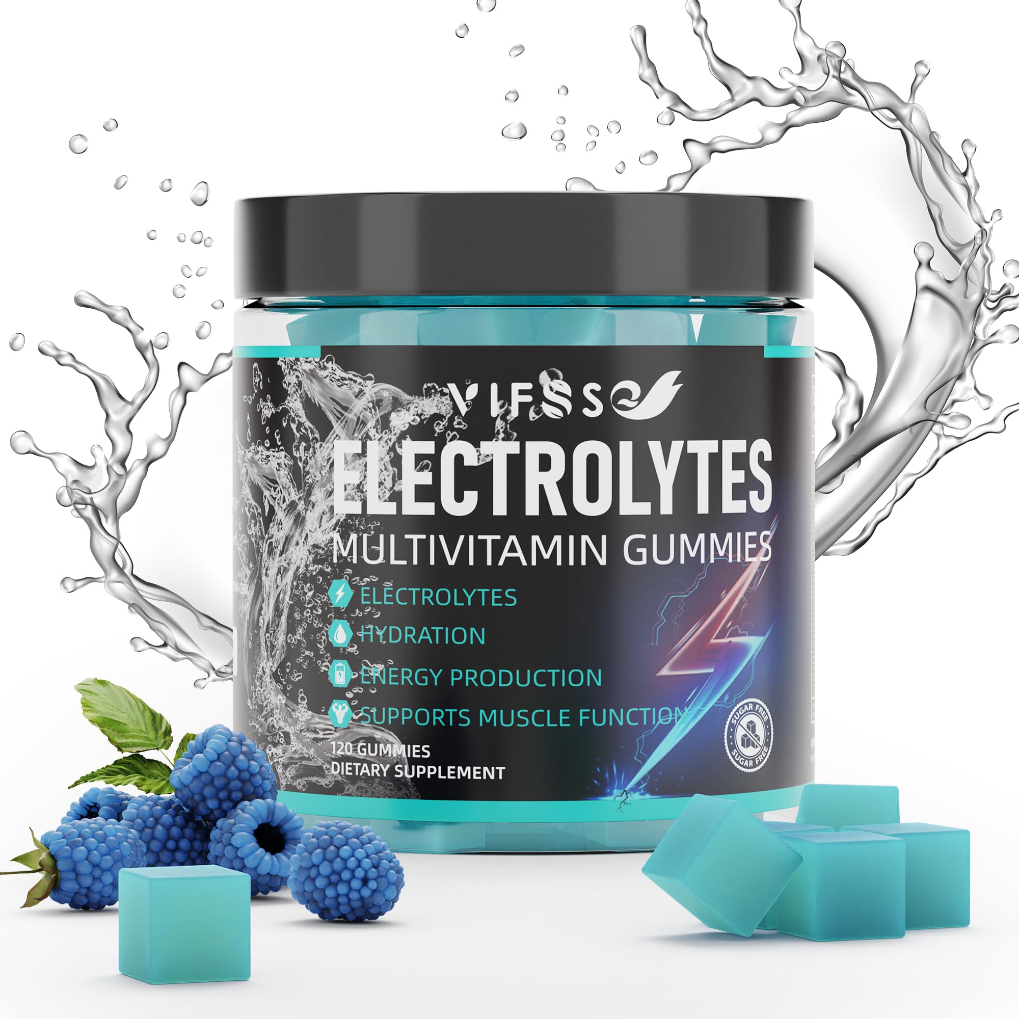 VIFSSG Electrolytes Gummies No Sugar, 120 Chewable Electrolyte Gummies with 6 Electrolytes for Runners and Endurance Sports, Refreshing Blue Raspberry, Hydration Electrolyte Chews, 1 Pack VIFSSG buy australia supplements