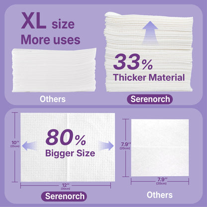 Serenorch Disposable Face Towels XL, 50 Count Serenorch