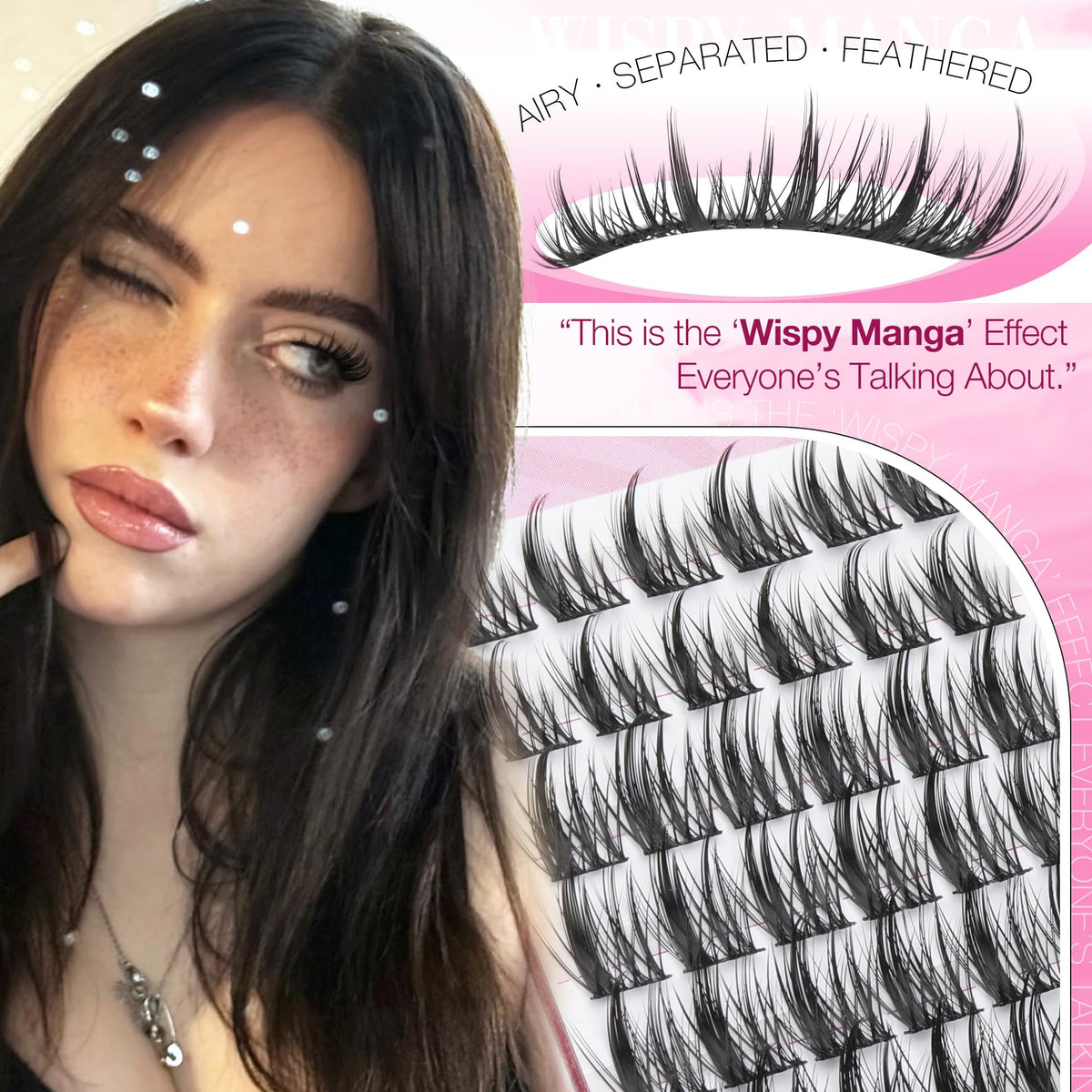 Natural Lash Clusters Spiky Eyelash Extensions Wispy Individual Lashes Manga Eyelash Individuals 120 Pcs CC-Curly Cluster Eyelash Extensions 10-16MM Mixed DIY Lash Extensions by Mavphnee Mavphnee