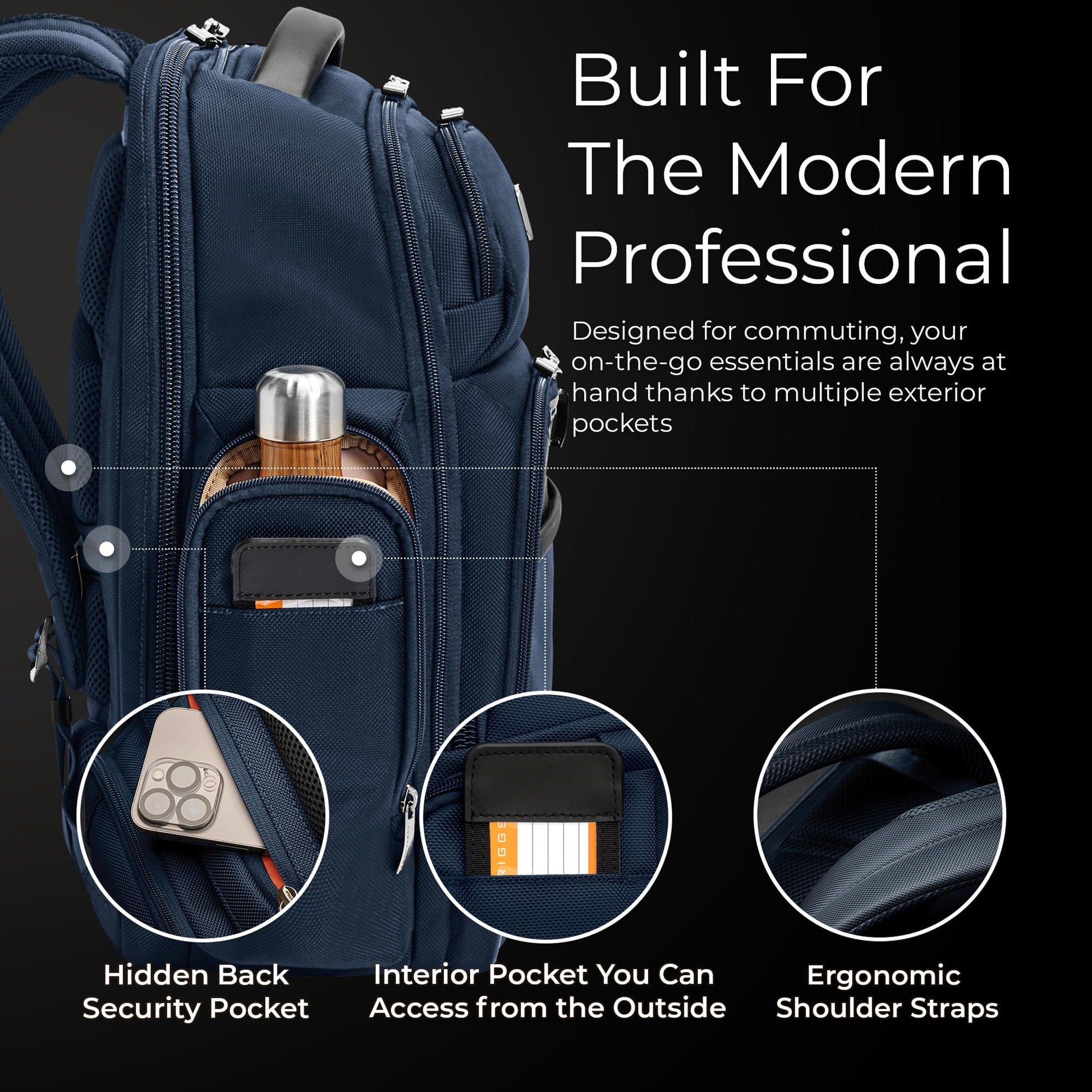 Briggs & Riley Medium Cargo Backpack for Women & Men - Laptop Backpack, For Work & Travel, Lightweight & Durable, Padded Straps, Fits up to 15" Laptop - @work Collection, Black Gsupps Australia