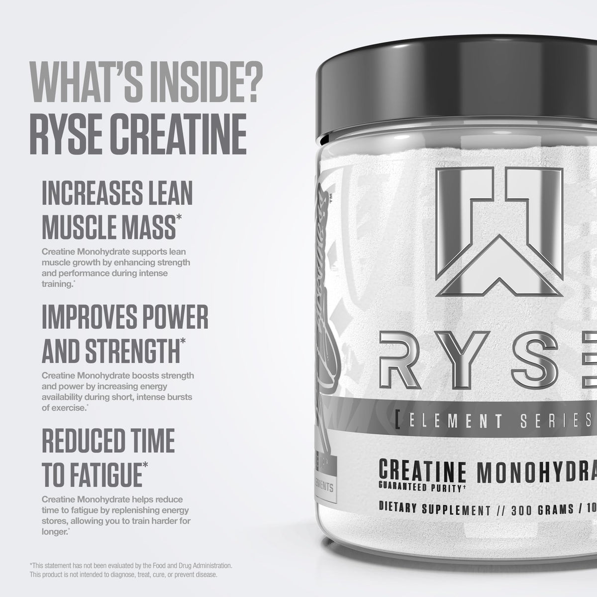 RYSE Creatine Monohydrate Powder - Unflavored - Supports Men & Women Lean Muscle Growth, Strength, Power, and Endurance - Helps Reduce Fatigue RYSE Up Supplements