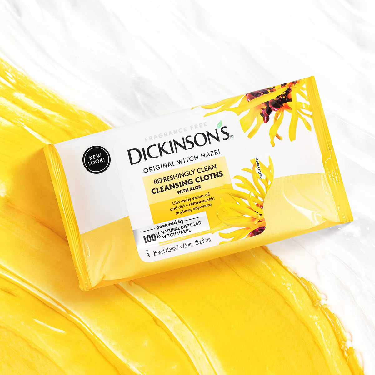 Dickinson's Witch Hazel Cleansing Cloths with Aloe | 25 Extra-Large Cloths Dickinson's