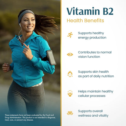 Vykee Nutrition Vitamin B2 Riboflavin Drops - Liquid B2 Supplement for Energy Metabolism, Cellular Function and Vision Support - Vegan, Non-GMO, Gluten-Free Vykee Nutrition