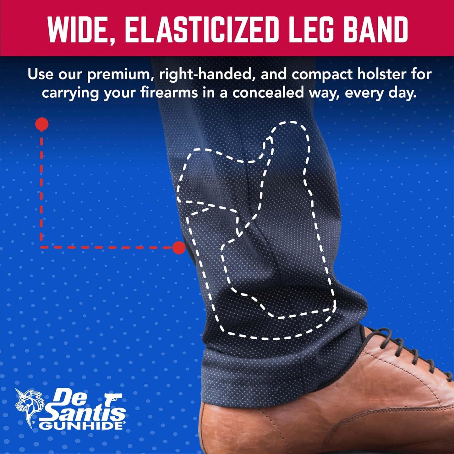 Desantis Die Hard Ankle Rig - Fits Glock 43 & More - Right Hand Draw, Black Gsupps Australia