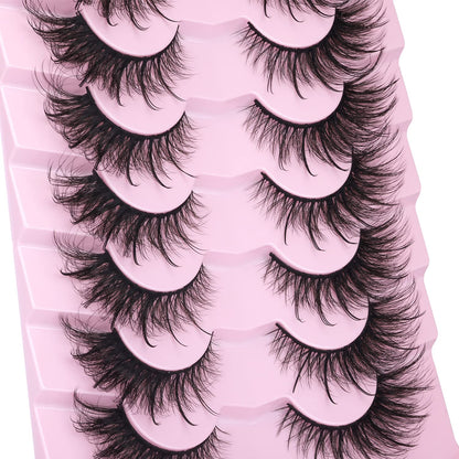 Fox Eye Lashes Wispy Faux Mink Lashes Volume Fairy Cat Eye Lashes That Look Like Extensions Spiky Fake Eyelashes 20mm Long Lash with Spikes Kiromiro