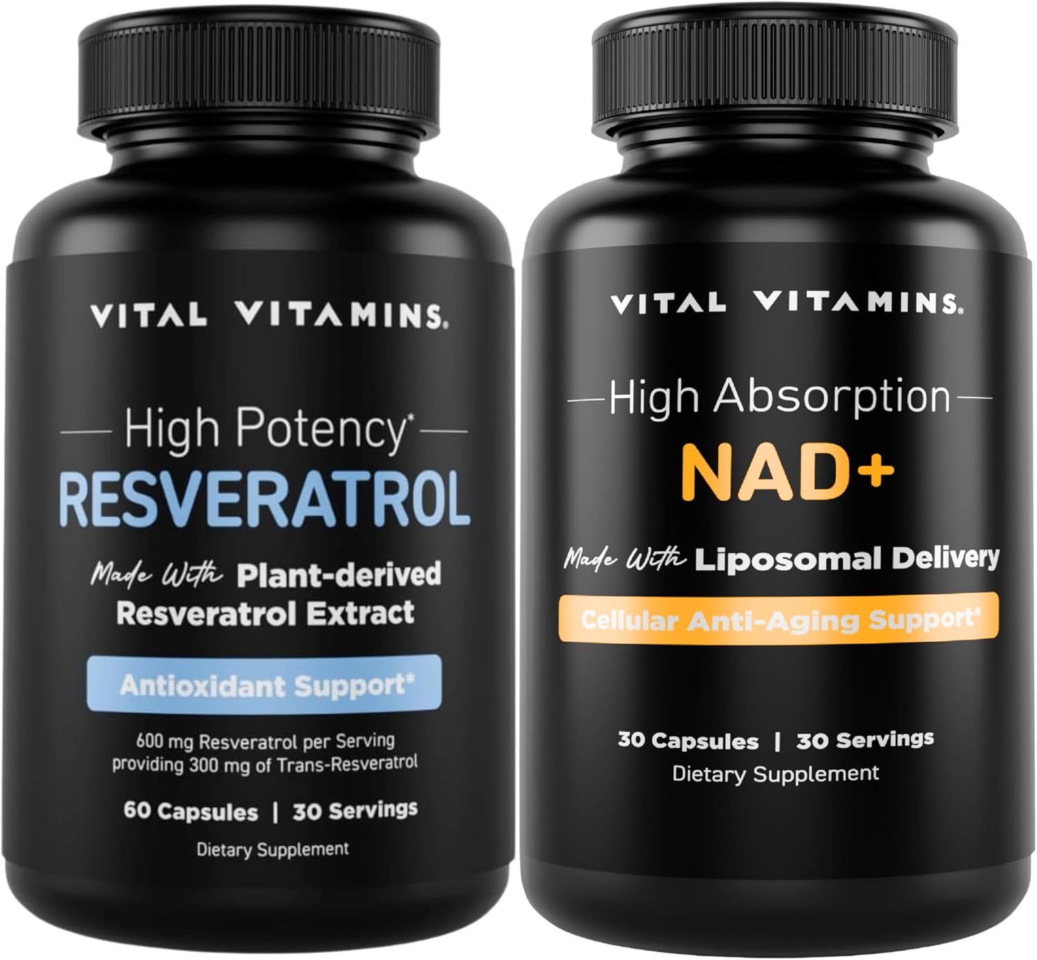 Vital Vitamins Resveratrol Capsules + NAD+ Supplement Gsupps Australia