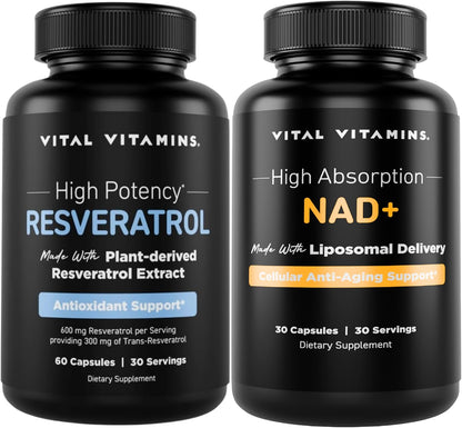Vital Vitamins Resveratrol Capsules + NAD+ Supplement Gsupps Australia