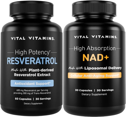Vital Vitamins Resveratrol Capsules + NAD+ Supplement Gsupps Australia