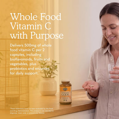 Garden of Life Vitamin Code Raw Vitamin C - 120 Capsules, 500mg Whole Food Vitamin C Capsules + Fruit & Veggie Blend & Probiotics, Supplements for Adults, Vegan, Gluten Free Gsupps Australia