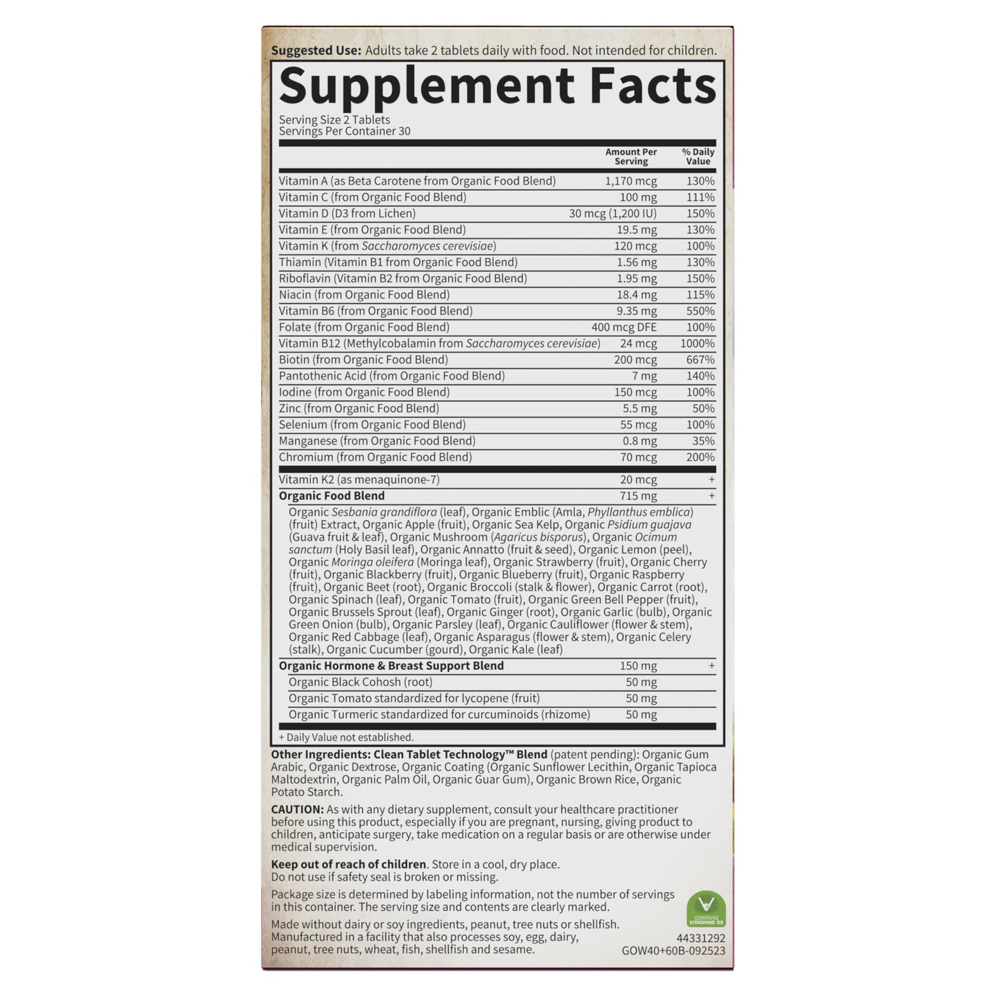 Garden Of Life, Organic Women's 40 Plus Multivitamin, 120 Count Gsupps Australia