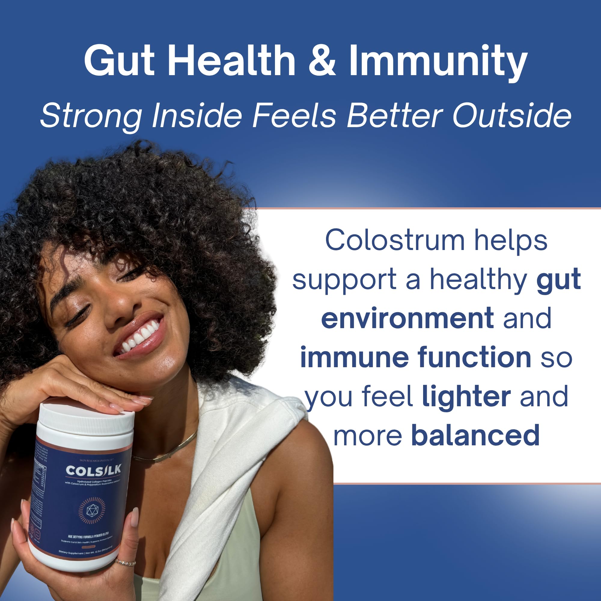 SRILabs ColSilk Unflavored Hydrolyzed Collagen Powder with Colostrum and Polypodium - Skin, Hair, Nails, Gut Health and Joint Support - One Scoop Daily | 1 Month Supply Skin Research Institute buy australia supplements