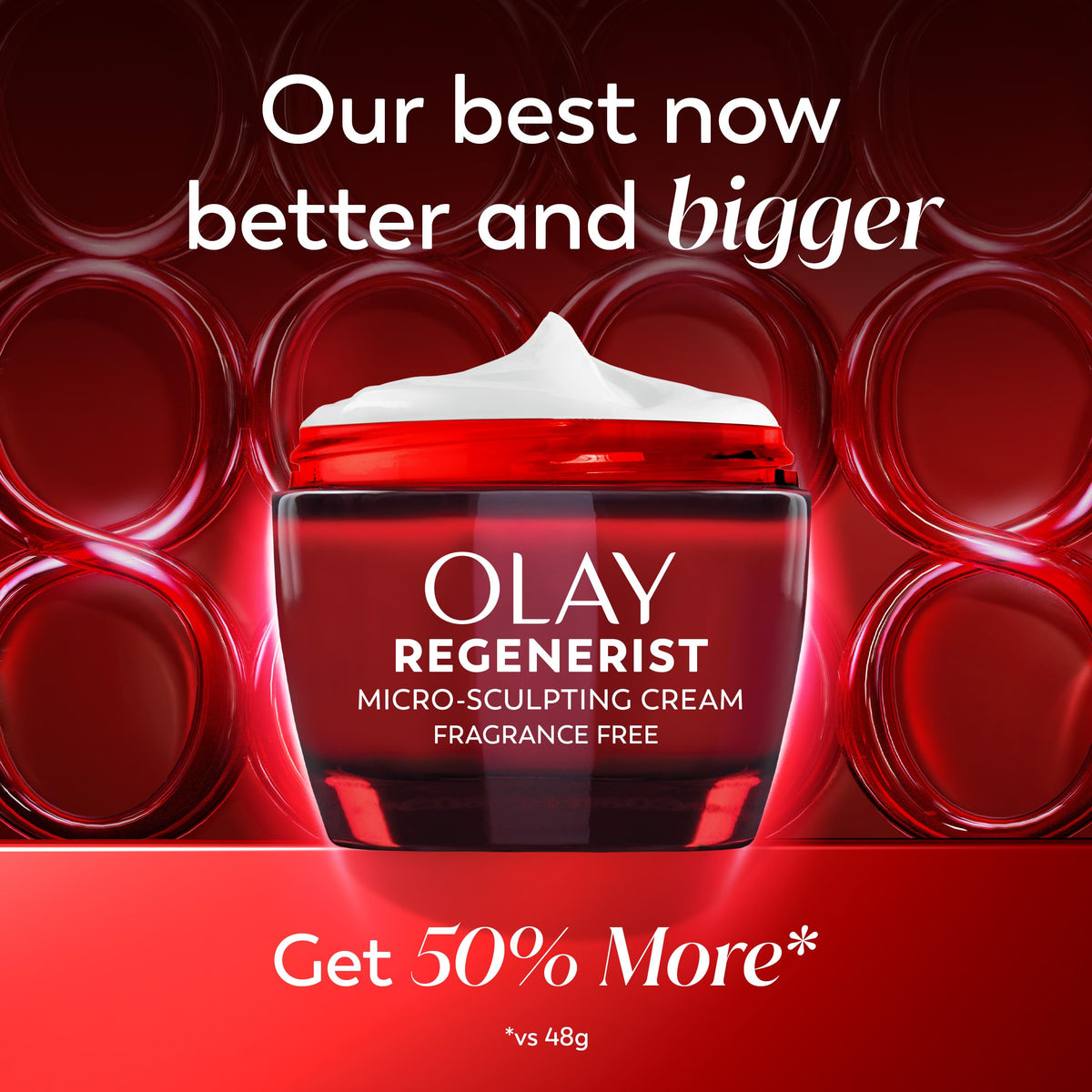 Olay Face Moisturizer, Regenerist Micro-Sculpting Cream for Women, Fragrance-Free - Anti-Aging, Anti-Wrinkle, Firming Skin Care - Triple Collagen Cream, Peptide, Hyaluronic Acid, Niacinamide, 2.6oz Olay