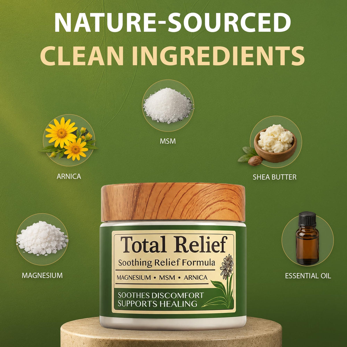 Total Relief Magnesium Cream - Topical Lotion for Muscles & Joints, 3.5 oz HiRelief