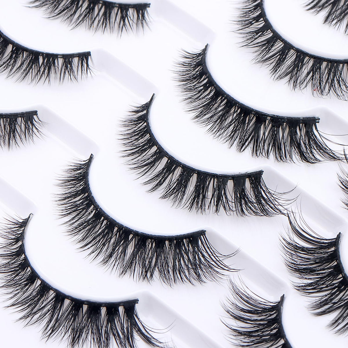 Azenlo False Eyelashes 20 Pairs Wispy Lashes Faux Mink Lashes 14mm 3D Fluffy Cat Eye Lashes （style 20-061) Azenlo