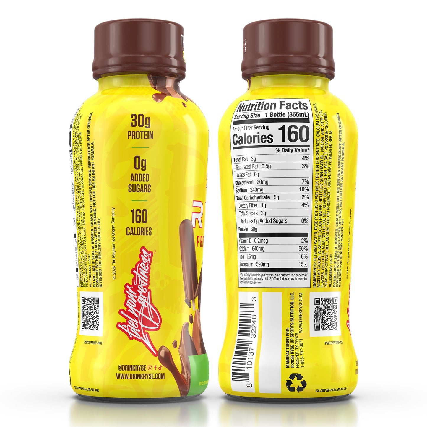 RYSE Protein Shake - Fudgsicle The Original Fudge Pop - 30g Protein Ready to Drink - 160 Calories, Zero Added Sugar, Gluten Free - Smooth & Delicious Nostalgic Flavors - 12 Fl Oz (12 Pack)