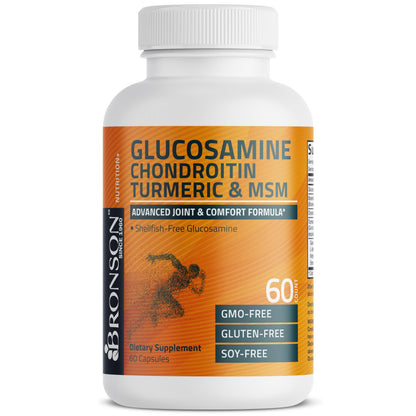Bronson Glucosamine Chondroitin Turmeric & MSM Advanced Joint & Cartilage Formula, Supports Healthy Joints Bronson