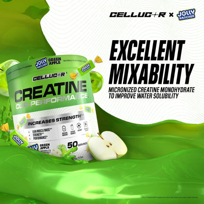 Cellucor Creatine Powder, Jolly Rancher Green Apple - Increases Strength, Lean Muscle Mass & Endurance, Micronized Creatine for Fast Absorption, Cellucor
