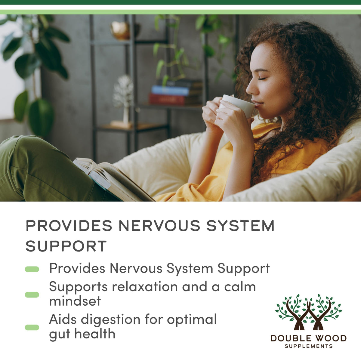 Double Wood Supplements Organic Lemon Balm Tincture - for Digestion & Relaxation 590mg - 2FL OZ, 120 Servings Double Wood Supplements