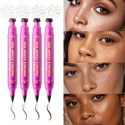 Dual-Ended Freckle Stamp Pen,Sponge Stamp & Precision Tip,Mousy Brown 02 Jolilab