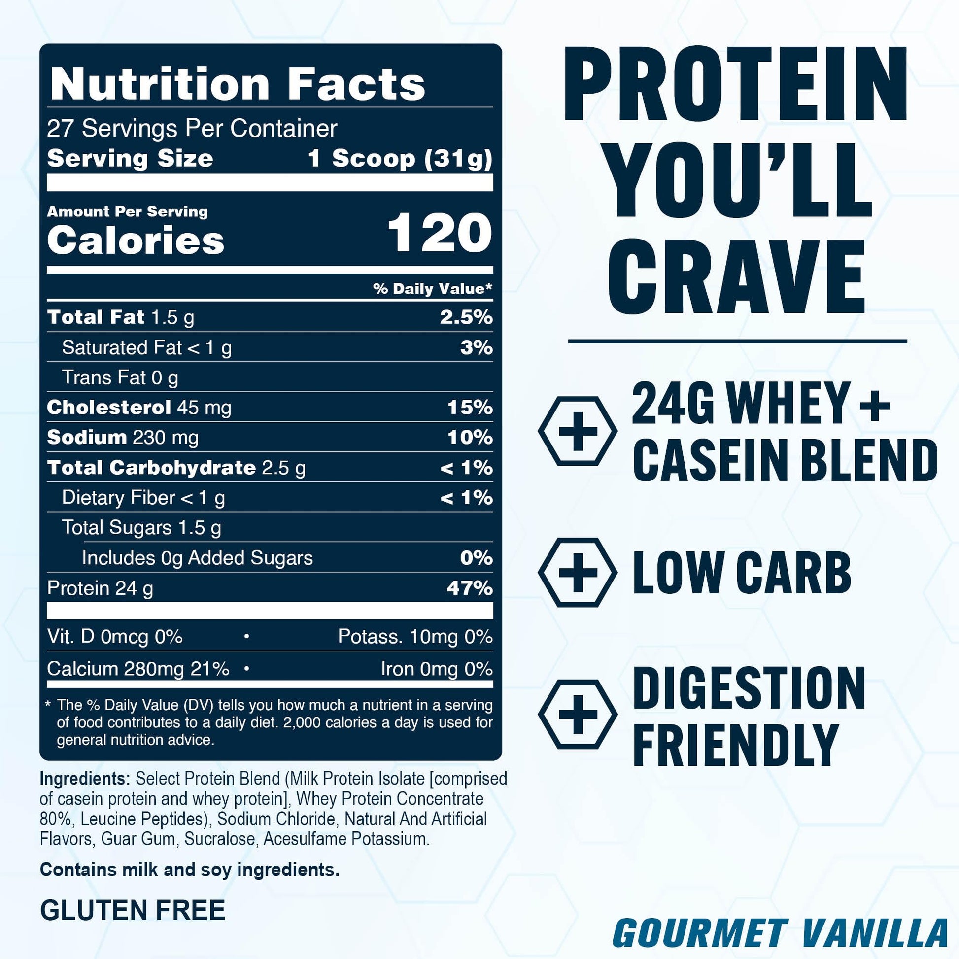 PEScience Select Protein Powder, Whey and Casein Blend, Lean Protein Powder for Women and Men, Low Calorie, Low Carb, Keto Friendly, Gluten Free, Gourmet Vanilla - 27 Servings PEScience buy australia supplements