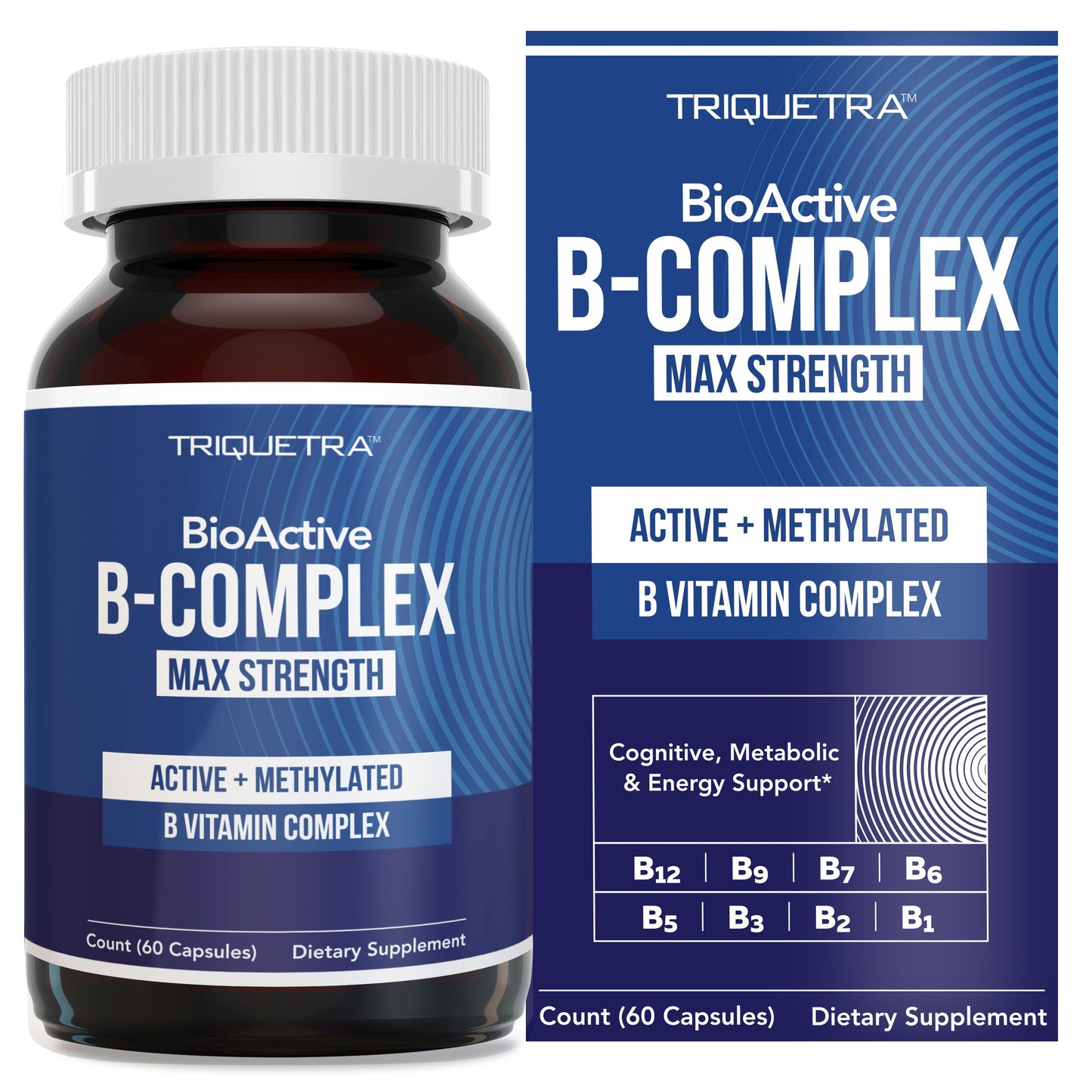 BioActive Vitamin B Complex - Blood Stream Ready, Methylated B Complex - Featuring Methylfolate, 3 BioActive Forms of B12, BenfoPure® B1 & Pantesin Triquetra Health