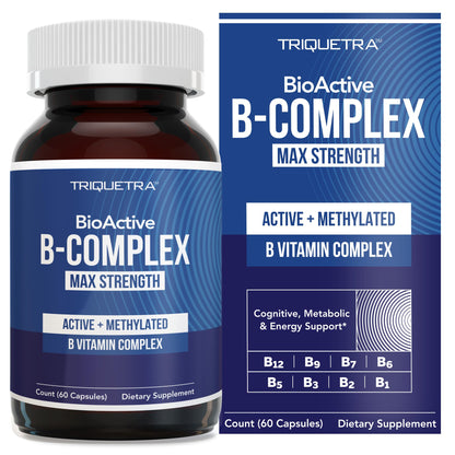 BioActive Vitamin B Complex - Blood Stream Ready, Methylated B Complex - Featuring Methylfolate, 3 BioActive Forms of B12, BenfoPure® B1 & Pantesin Triquetra Health