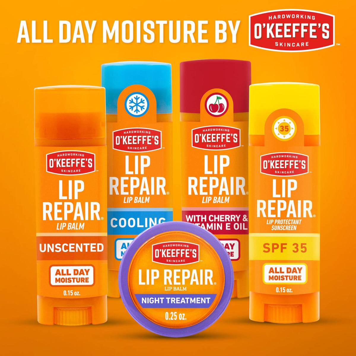 O'Keeffe's Lip Repair Balm, Cooling Relief for Cracked Lips, 2-Pack O'Keeffe's