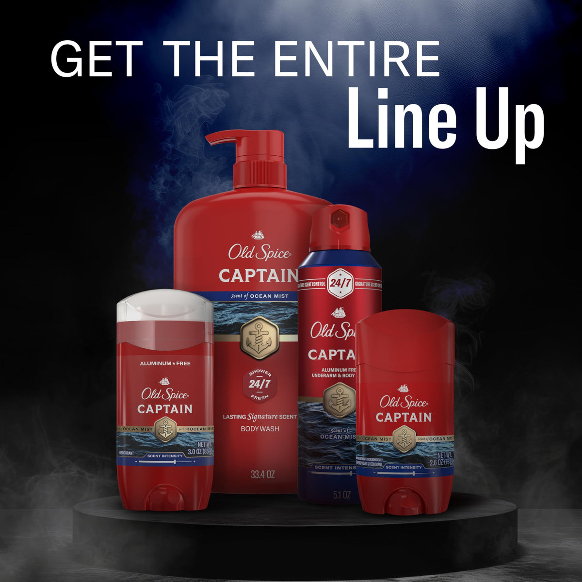 Old Spice Refreshing Body Wash for Men, 3X Defense, 24/7 Shower Fresh with Long Lasting Scent, Red Collection, Captain with Bergamot Scent, 33.4 oz Old Spice