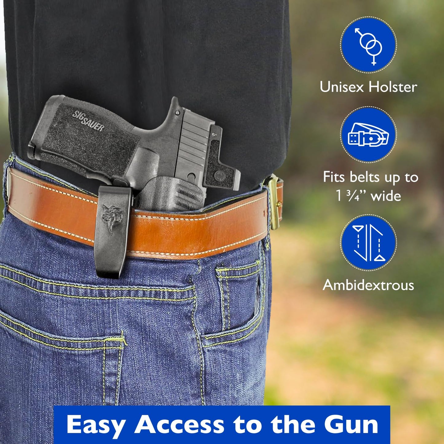 DeSantis Slim-Tuk - IWB Holster for Men and Women, Pistol Holster for Concealed Carry, Suitable for Appendix Wear, Ambidextrous, Made with Kydex, Adjustable Tension, Tuckable 360 C-Clip Gsupps Australia