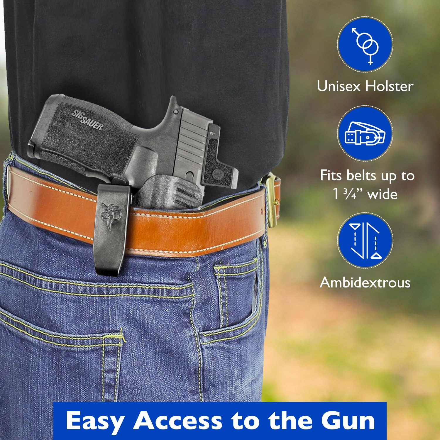 DeSantis Slim-Tuk - IWB Holster for Men and Women, Pistol Holster for Concealed Carry, Suitable for Appendix Wear, Ambidextrous, Made with Kydex, Adjustable Tension, Tuckable 360 C-Clip Gsupps Australia