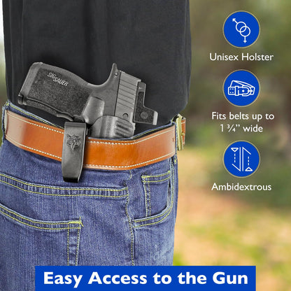 DeSantis Slim-Tuk - IWB Holster for Men and Women, Pistol Holster for Concealed Carry, Suitable for Appendix Wear, Ambidextrous, Made with Kydex, Adjustable Tension, Tuckable 360 C-Clip Gsupps Australia