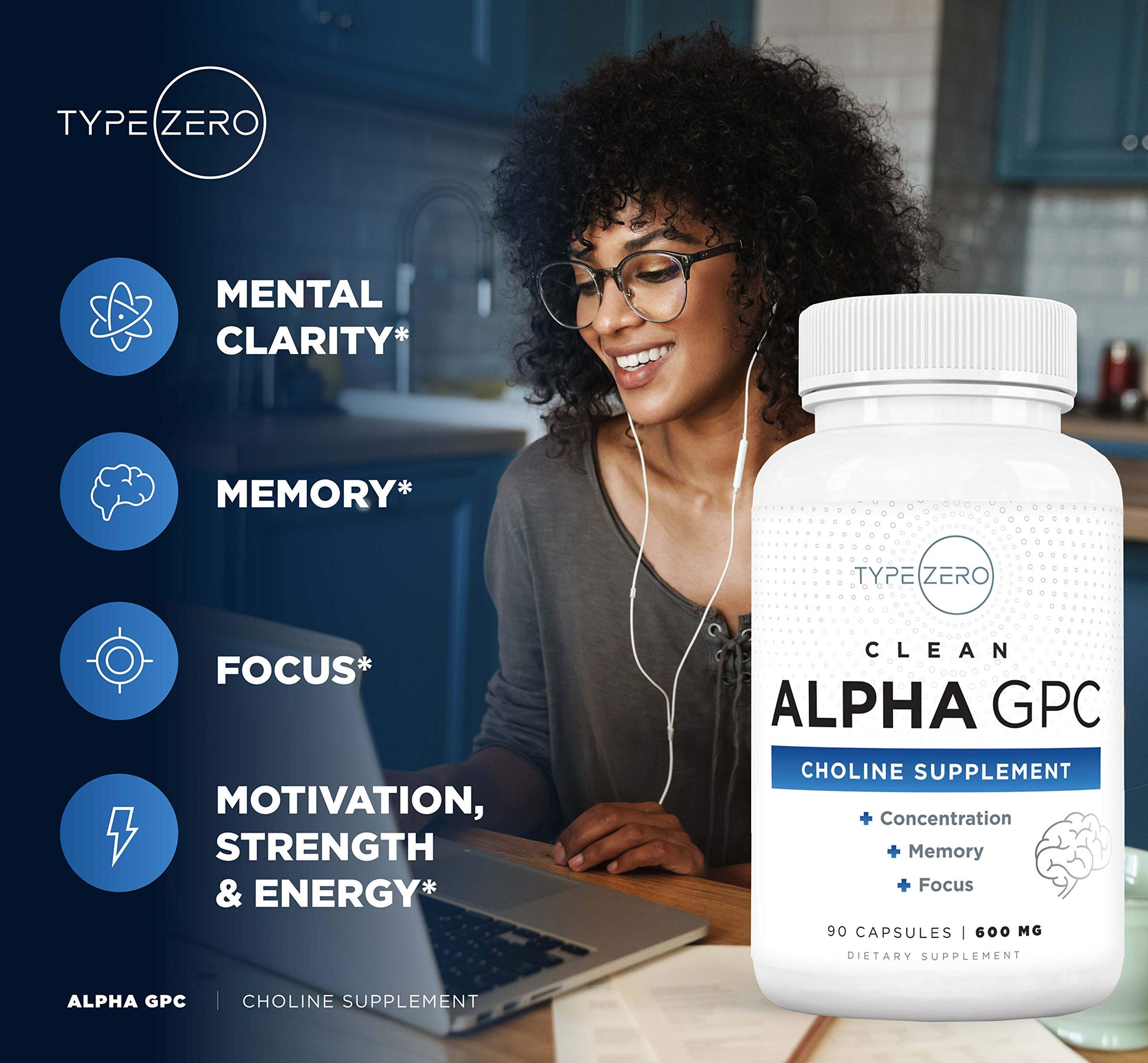Type Zero Ultra Clean Alpha GPC Choline Supplement (600mg | 90 Capsules) Soy Free, Non-GMO Nootropics Alpha GPC 600mg / 300mg; Alpha-GPC Brain Memory and Focus Supplements Type Zero buy australia supplements