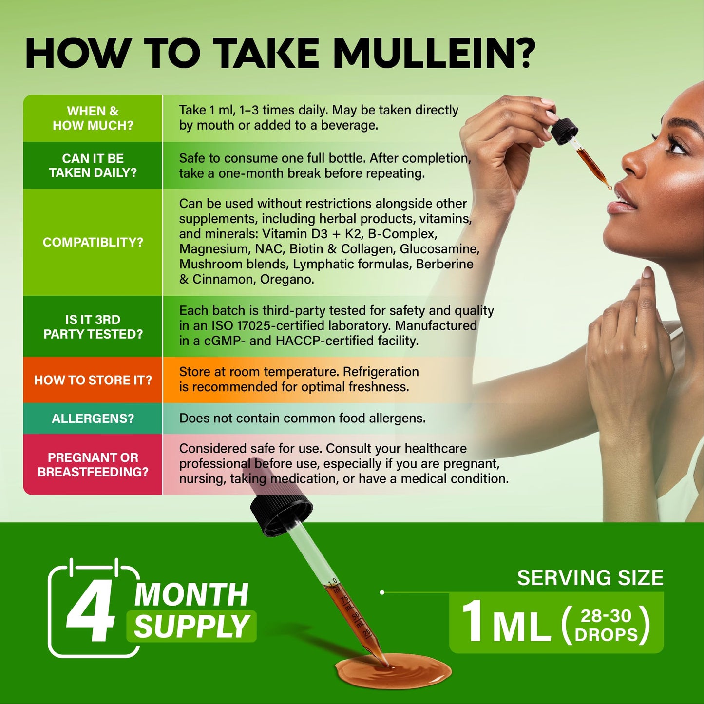 Mullein Drops for Lungs - USDA Organic Liquid - Mullein Leaf Extract Supplement - Made in USA - Lung & Bronchial Cleanse for Smokers - Respiratory Health Support NUTRAHARMONY