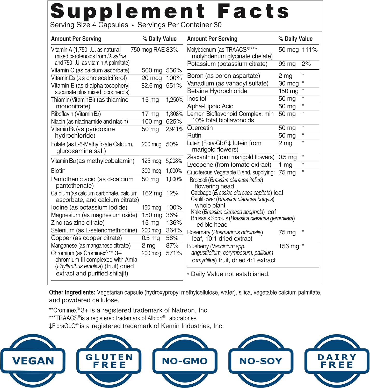 Advanced Bionutritionals Healthy Resolve Multivitamin 40 Nutrients with Lutein, Lycopene, B Vitamins, D3, Calcium Citrate & Antioxidants – Eye, Heart, Brain & Immune Support – 60 Capsules