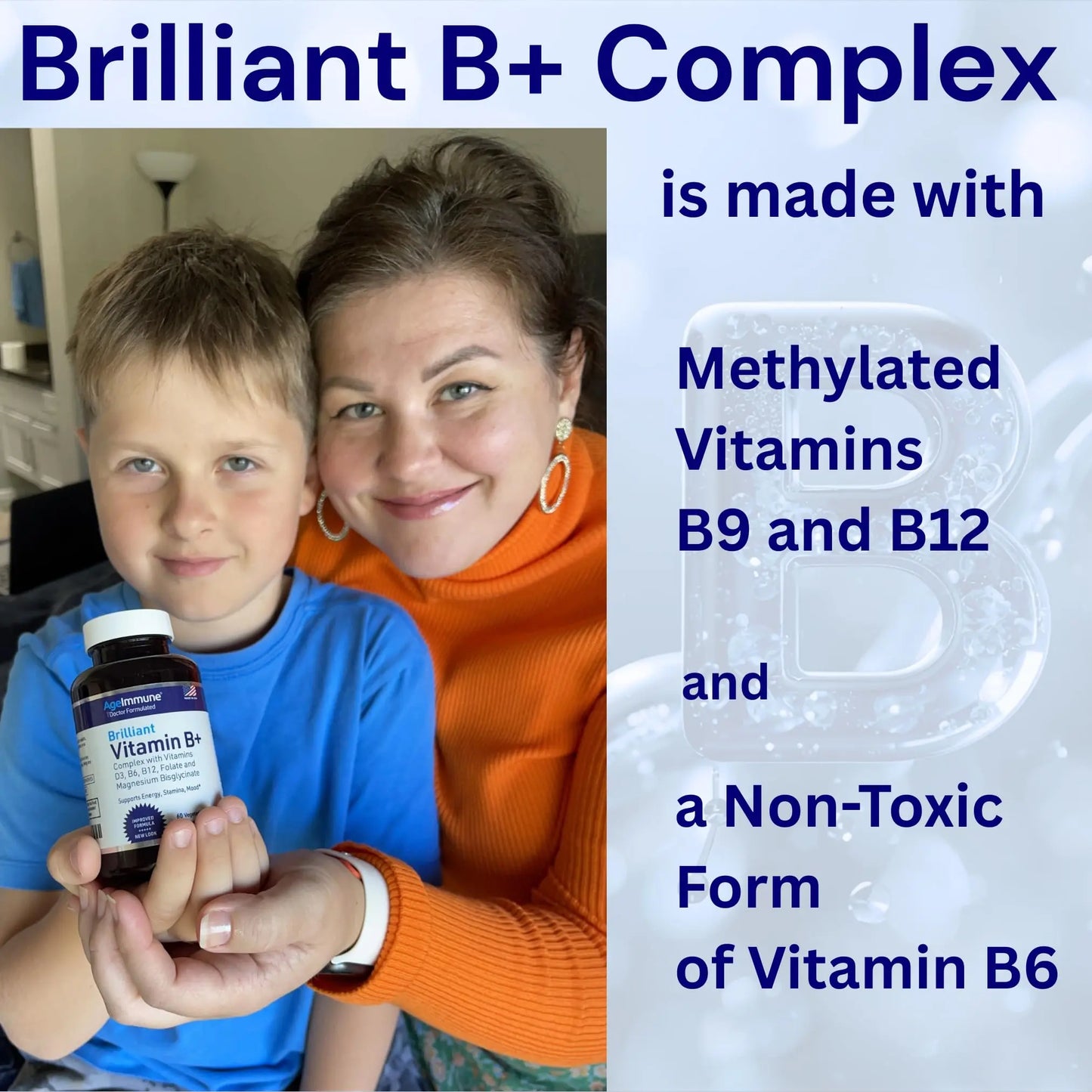 AgeImmune Vitamin B Complex with Vitamin D3 B12 B6 Magnesium Bisglycinate and Folate as Methylfolate - Doctor Formulated Methylated B Complex Supplement AgeImmune