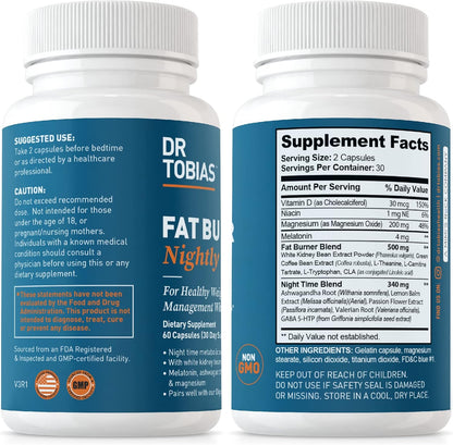 Dr. Tobias Colon Everyday Health and Fat Burner Nightly, Daily Digestive & Night Time Metabolic Support, Curb Cravings, Boost Energy & Gut Health, Non-GMO