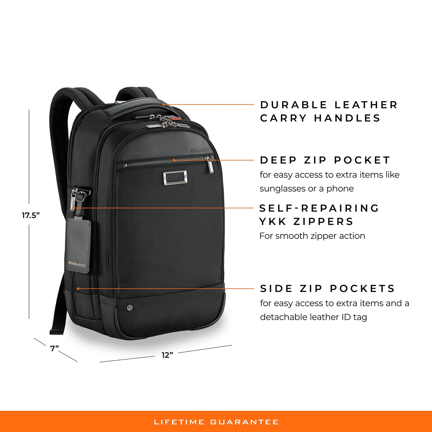Briggs & Riley Medium Cargo Backpack for Women & Men - Laptop Backpack, For Work & Travel, Lightweight & Durable, Padded Straps, Fits up to 15" Laptop - @work Collection, Black Gsupps Australia