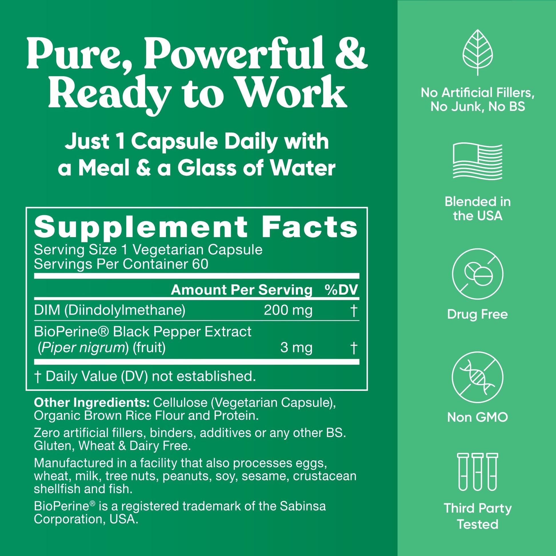 DIM Supplement Pure 200 Mg for Women or Men – Estrogen Hormone Balance Supplement for Energy, Fatigue, Stress, Menopause, Hot Flashes – Enhanced Bioavailability BioPerine – 60 Vegan Soft Capsules Eu Natural buy australia supplements